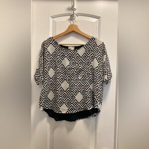 Meadow Rue Stylish Black and White Women's Top size XS